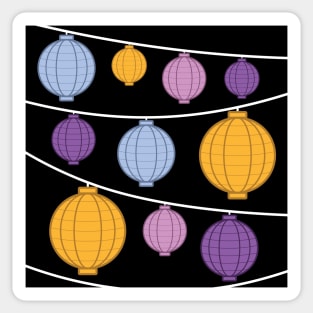 Lanterns | Purple Pink Orange Yellow Gray Sticker